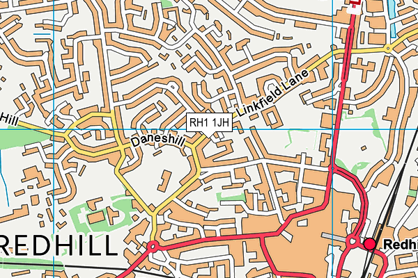 RH1 1JH map - OS VectorMap District (Ordnance Survey) RH1 1JH map - OS VectorMap District (Ordnance Survey)