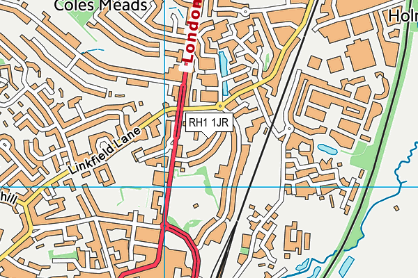 RH1 1JR map - OS VectorMap District (Ordnance Survey) RH1 1JR map - OS VectorMap District (Ordnance Survey)