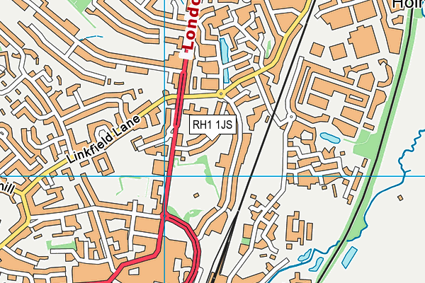 RH1 1JS map - OS VectorMap District (Ordnance Survey) RH1 1JS map - OS VectorMap District (Ordnance Survey)