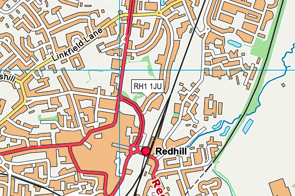RH1 1JU map - OS VectorMap District (Ordnance Survey) RH1 1JU map - OS VectorMap District (Ordnance Survey)