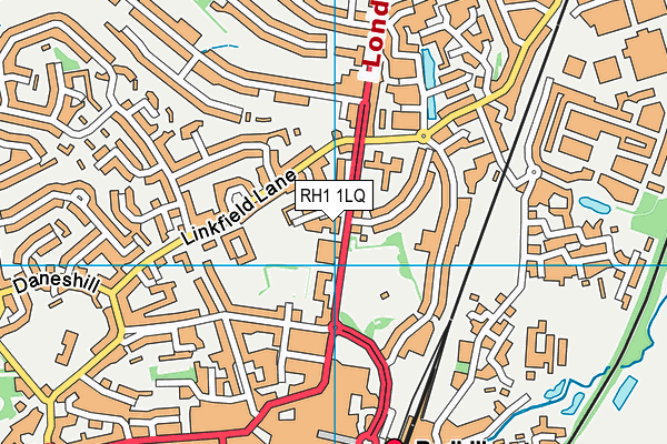 RH1 1LQ map - OS VectorMap District (Ordnance Survey) RH1 1LQ map - OS VectorMap District (Ordnance Survey)