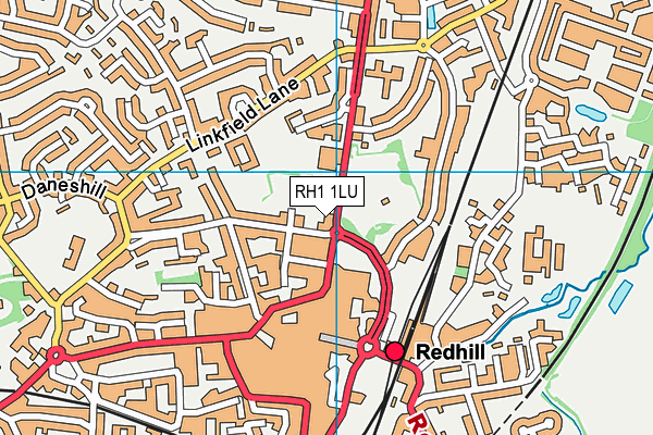 RH1 1LU map - OS VectorMap District (Ordnance Survey)