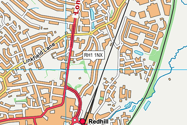 RH1 1NX map - OS VectorMap District (Ordnance Survey) RH1 1NX map - OS VectorMap District (Ordnance Survey)