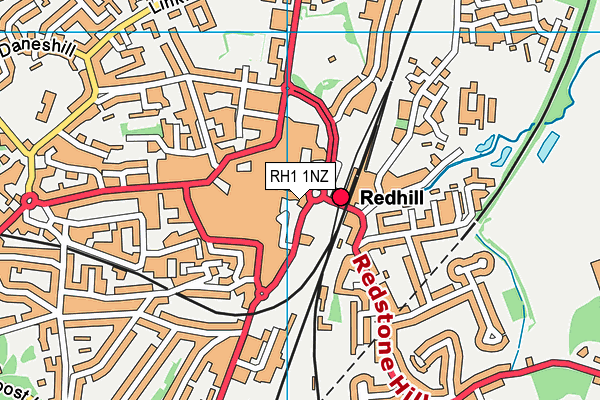 RH1 1NZ map - OS VectorMap District (Ordnance Survey) RH1 1NZ map - OS VectorMap District (Ordnance Survey)