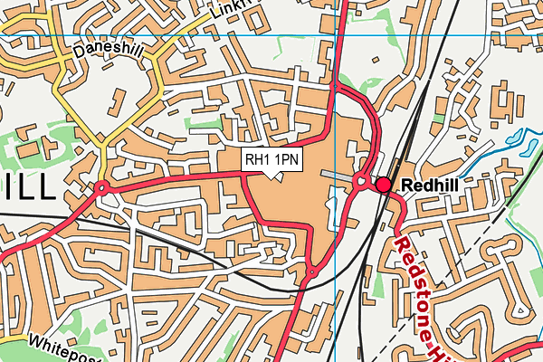 RH1 1PN map - OS VectorMap District (Ordnance Survey) RH1 1PN map - OS VectorMap District (Ordnance Survey)