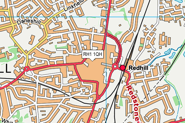 RH1 1QH map - OS VectorMap District (Ordnance Survey) RH1 1QH map - OS VectorMap District (Ordnance Survey)