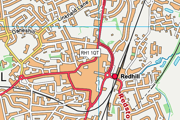 RH1 1QT map - OS VectorMap District (Ordnance Survey) RH1 1QT map - OS VectorMap District (Ordnance Survey)