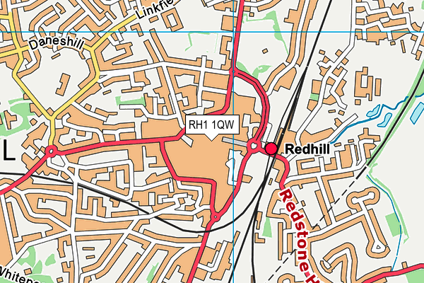 RH1 1QW map - OS VectorMap District (Ordnance Survey) RH1 1QW map - OS VectorMap District (Ordnance Survey)