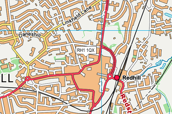 RH1 1QX map - OS VectorMap District (Ordnance Survey) RH1 1QX map - OS VectorMap District (Ordnance Survey)