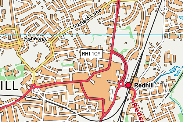 RH1 1QY map - OS VectorMap District (Ordnance Survey) RH1 1QY map - OS VectorMap District (Ordnance Survey)