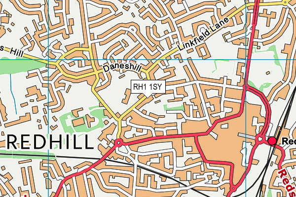 RH1 1SY map - OS VectorMap District (Ordnance Survey) RH1 1SY map - OS VectorMap District (Ordnance Survey)