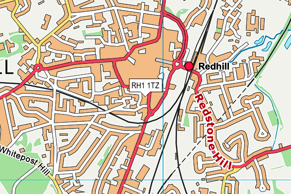 RH1 1TZ map - OS VectorMap District (Ordnance Survey) RH1 1TZ map - OS VectorMap District (Ordnance Survey)