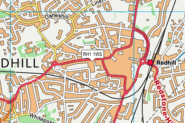 RH1 1WS map - OS VectorMap District (Ordnance Survey) RH1 1WS map - OS VectorMap District (Ordnance Survey)