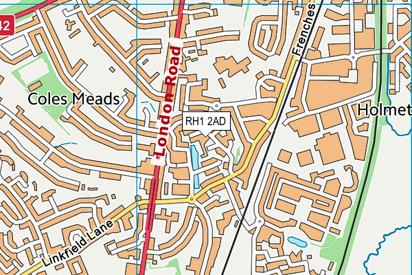 RH1 2AD map - OS VectorMap District (Ordnance Survey) RH1 2AD map - OS VectorMap District (Ordnance Survey)