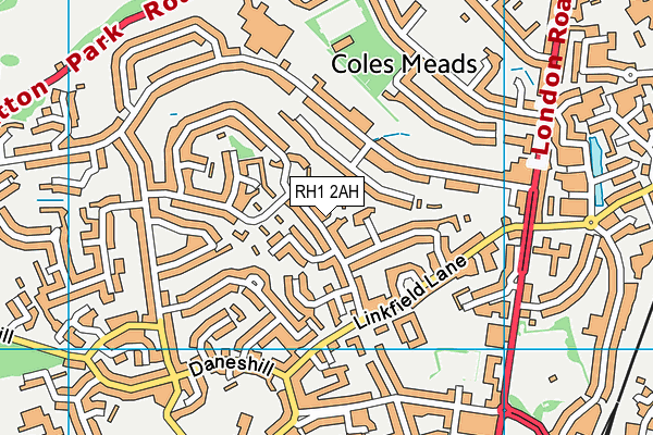 RH1 2AH map - OS VectorMap District (Ordnance Survey) RH1 2AH map - OS VectorMap District (Ordnance Survey)