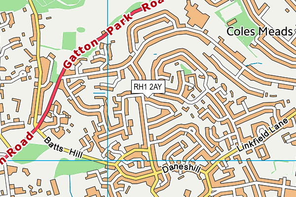 RH1 2AY map - OS VectorMap District (Ordnance Survey) RH1 2AY map - OS VectorMap District (Ordnance Survey)