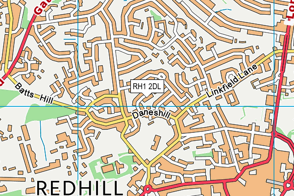 RH1 2DL map - OS VectorMap District (Ordnance Survey) RH1 2DL map - OS VectorMap District (Ordnance Survey)