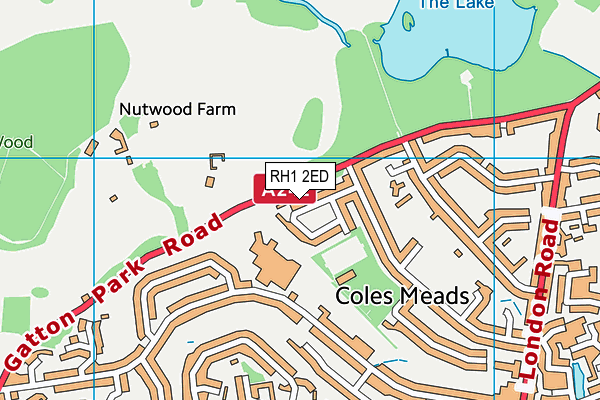 RH1 2ED map - OS VectorMap District (Ordnance Survey) RH1 2ED map - OS VectorMap District (Ordnance Survey)