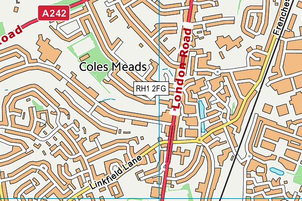 RH1 2FG map - OS VectorMap District (Ordnance Survey) RH1 2FG map - OS VectorMap District (Ordnance Survey)