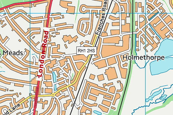 RH1 2HS map - OS VectorMap District (Ordnance Survey) RH1 2HS map - OS VectorMap District (Ordnance Survey)