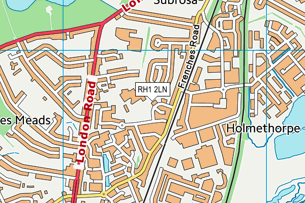 RH1 2LN map - OS VectorMap District (Ordnance Survey) RH1 2LN map - OS VectorMap District (Ordnance Survey)