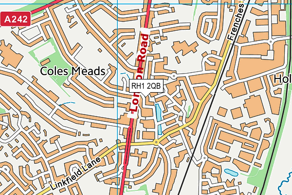RH1 2QB map - OS VectorMap District (Ordnance Survey) RH1 2QB map - OS VectorMap District (Ordnance Survey)