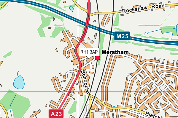 RH1 3AP map - OS VectorMap District (Ordnance Survey) RH1 3AP map - OS VectorMap District (Ordnance Survey)
