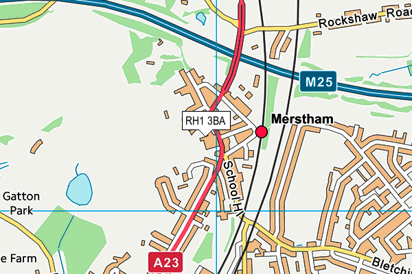 RH1 3BA map - OS VectorMap District (Ordnance Survey)
