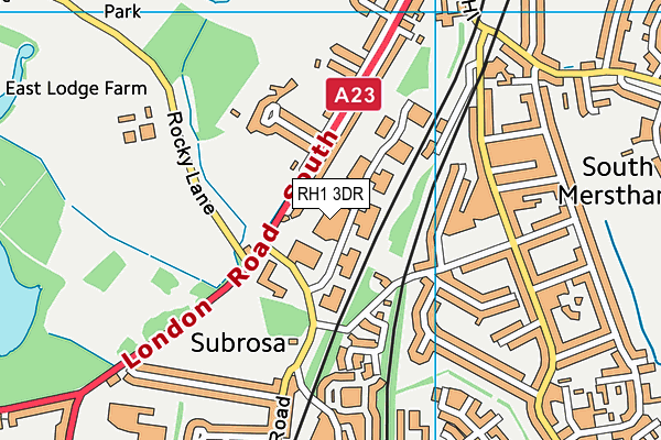 RH1 3DR map - OS VectorMap District (Ordnance Survey) RH1 3DR map - OS VectorMap District (Ordnance Survey)