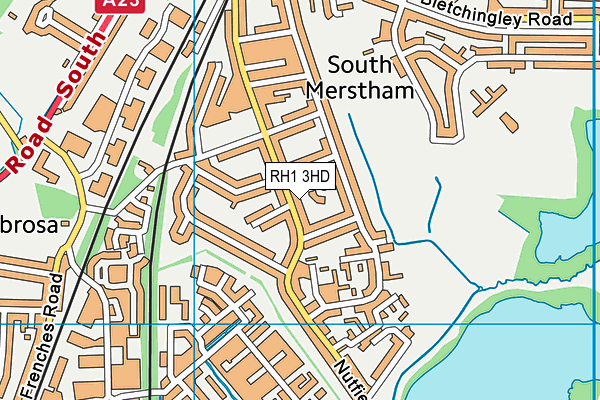 RH1 3HD map - OS VectorMap District (Ordnance Survey) RH1 3HD map - OS VectorMap District (Ordnance Survey)