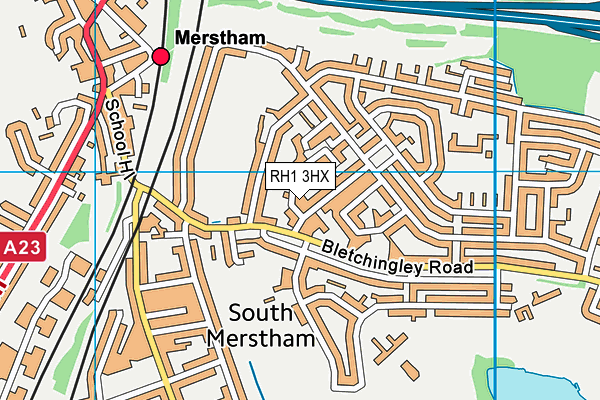 RH1 3HX map - OS VectorMap District (Ordnance Survey) RH1 3HX map - OS VectorMap District (Ordnance Survey)