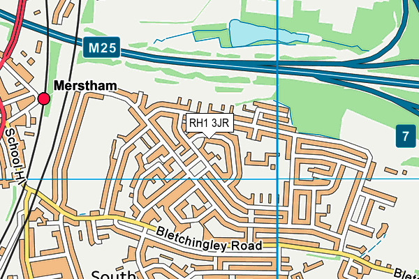 RH1 3JR map - OS VectorMap District (Ordnance Survey) RH1 3JR map - OS VectorMap District (Ordnance Survey)