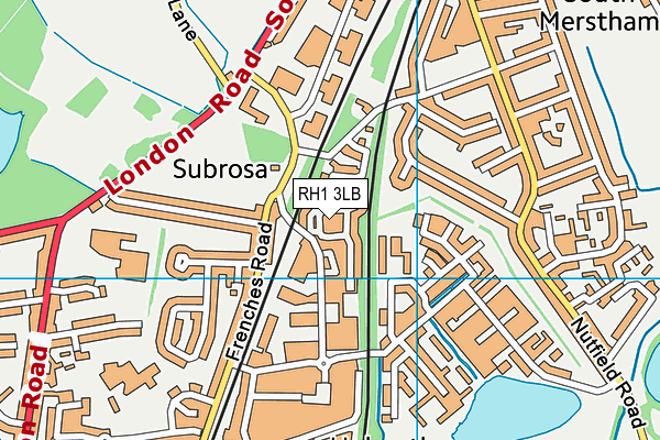 RH1 3LB map - OS VectorMap District (Ordnance Survey) RH1 3LB map - OS VectorMap District (Ordnance Survey)