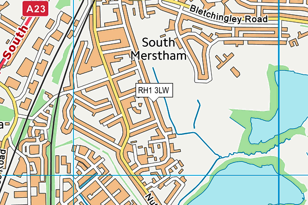 RH1 3LW map - OS VectorMap District (Ordnance Survey) RH1 3LW map - OS VectorMap District (Ordnance Survey)