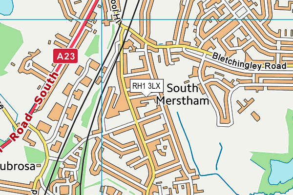 RH1 3LX map - OS VectorMap District (Ordnance Survey) RH1 3LX map - OS VectorMap District (Ordnance Survey)