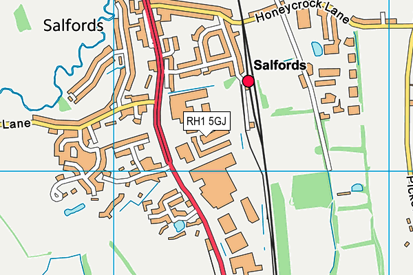 RH1 5GJ map - OS VectorMap District (Ordnance Survey) RH1 5GJ map - OS VectorMap District (Ordnance Survey)