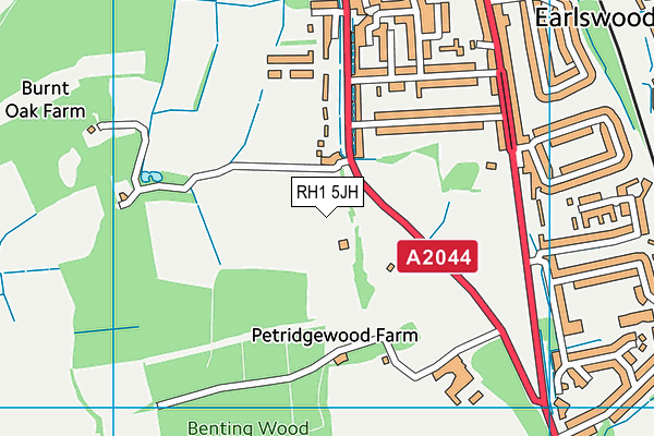 RH1 5JH map - OS VectorMap District (Ordnance Survey)