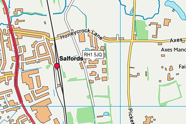 RH1 5JQ map - OS VectorMap District (Ordnance Survey) RH1 5JQ map - OS VectorMap District (Ordnance Survey)