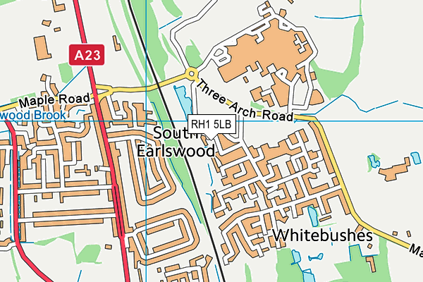 RH1 5LB map - OS VectorMap District (Ordnance Survey) RH1 5LB map - OS VectorMap District (Ordnance Survey)