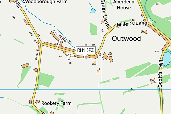 RH1 5PZ map - OS VectorMap District (Ordnance Survey) RH1 5PZ map - OS VectorMap District (Ordnance Survey)