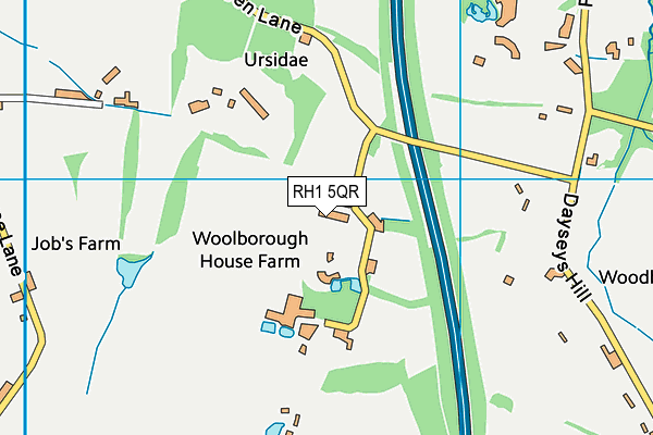 RH1 5QR map - OS VectorMap District (Ordnance Survey) RH1 5QR map - OS VectorMap District (Ordnance Survey)