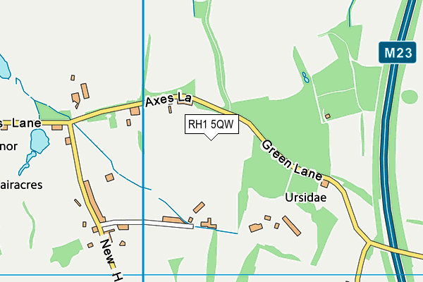 RH1 5QW map - OS VectorMap District (Ordnance Survey)