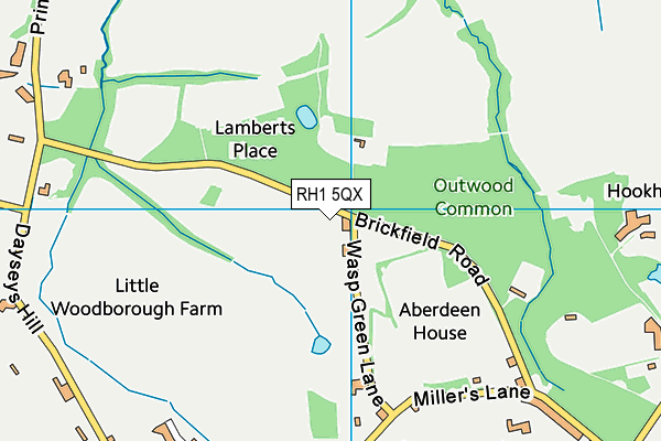 RH1 5QX map - OS VectorMap District (Ordnance Survey) RH1 5QX map - OS VectorMap District (Ordnance Survey)