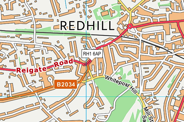 RH1 6AP map - OS VectorMap District (Ordnance Survey) RH1 6AP map - OS VectorMap District (Ordnance Survey)