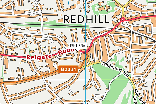 RH1 6BA map - OS VectorMap District (Ordnance Survey) RH1 6BA map - OS VectorMap District (Ordnance Survey)