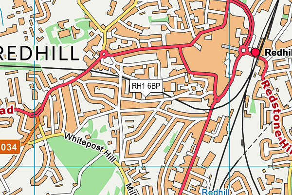 RH1 6BP map - OS VectorMap District (Ordnance Survey) RH1 6BP map - OS VectorMap District (Ordnance Survey)