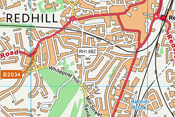 RH1 6BZ map - OS VectorMap District (Ordnance Survey) RH1 6BZ map - OS VectorMap District (Ordnance Survey)