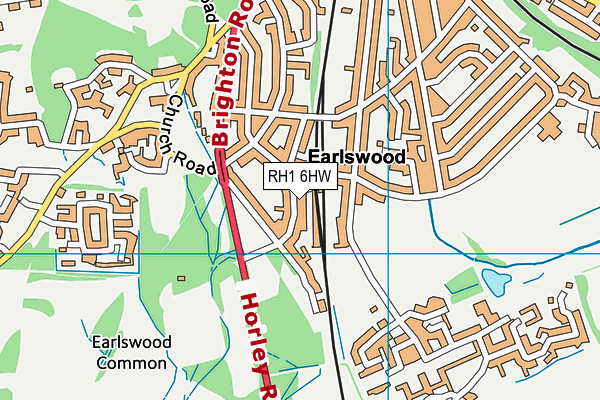 RH1 6HW map - OS VectorMap District (Ordnance Survey)
