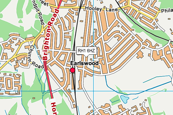 RH1 6HZ map - OS VectorMap District (Ordnance Survey) RH1 6HZ map - OS VectorMap District (Ordnance Survey)