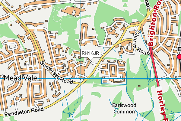 RH1 6JR map - OS VectorMap District (Ordnance Survey) RH1 6JR map - OS VectorMap District (Ordnance Survey)